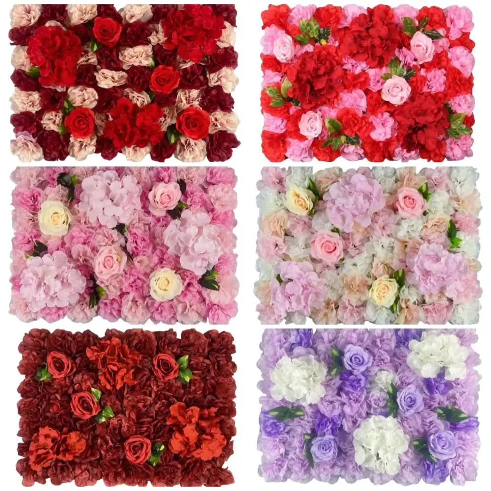Handmade Artificial Flower Wall Panels Realistic 60X40cm Rose Wedding Background Romantic Durable Silk Rose Flower Wall