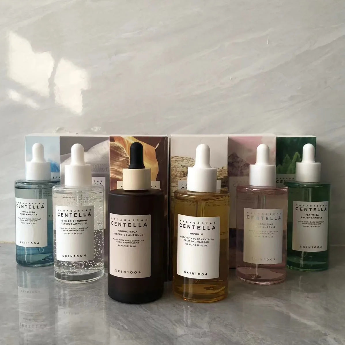 SKIN1004 Korean Centella Ampoule Series,Poremizing Fresh,Brightening,Intensive Ampoule Face Pore Care Soothing Serum Skincare
