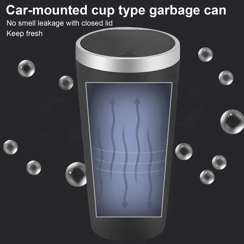 Car Trash Can Cup Holder Bin Leakproof Odor Blocking Waterproof GarbageOrganizer