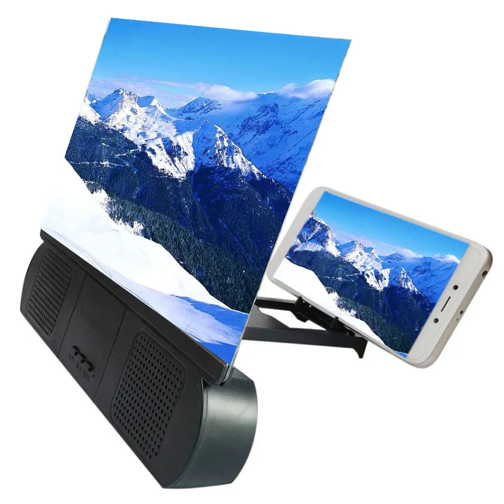 10Inch 3D Screen Magnifier with Bluetooth Speaker Movies Amplifier for IOS Android Phones Tools Accessories 215x186x28mm