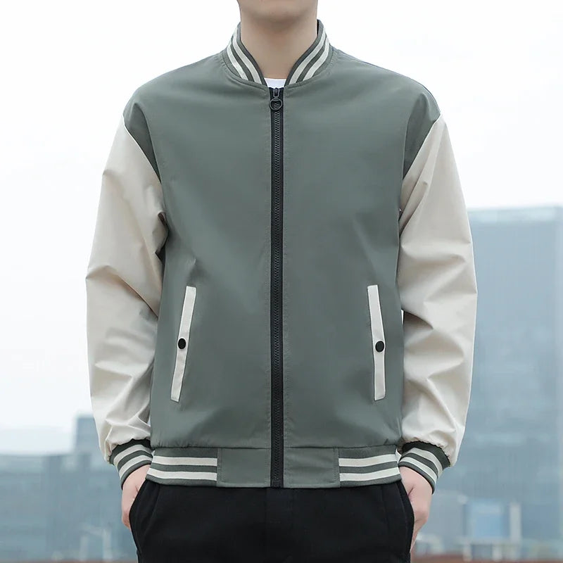 Spring Autumn Men Baseball Jacket Stand Collar Korean Style Casual Jackets And Coats Male Slim Fit Bomber Jacket 5XL
