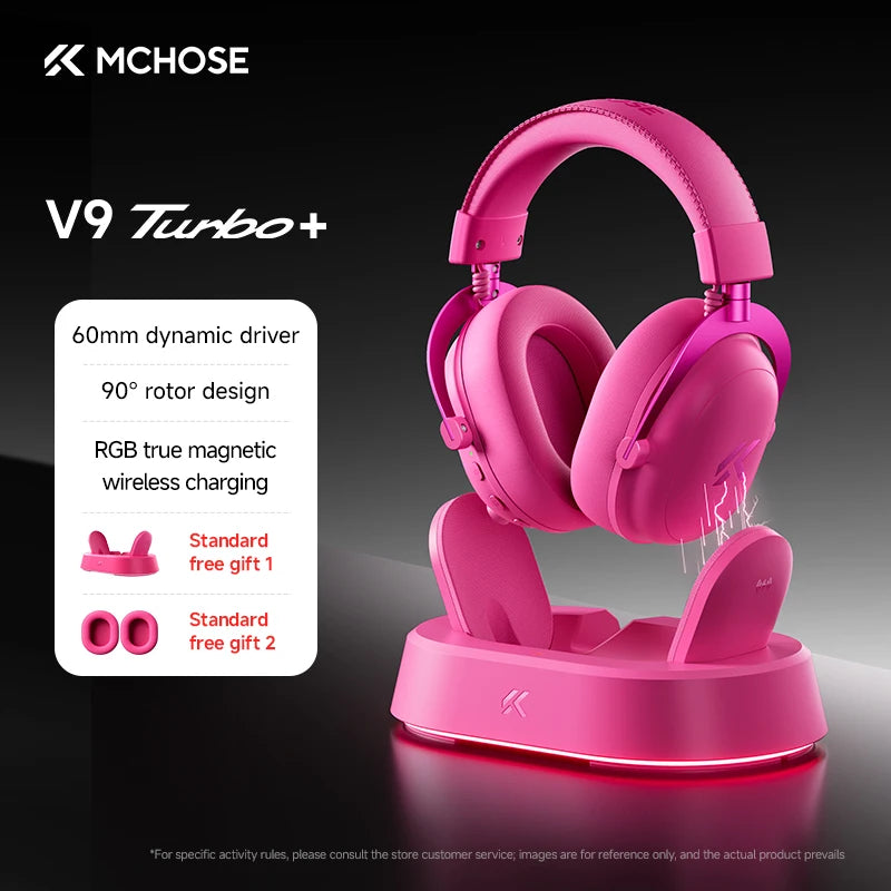 MCHOSE V9 Turbo + Professional Esports Gaming Headphones 60mm 7.1 Surround Sound Wireless Headset With RGB Magnetic Charging