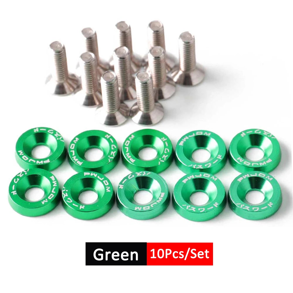 1Set Billet Aluminum Fender Bumper Washer Bolt Engine Bay Screw Dress Up Kit JDM M6x20mm Bolts  2026   NEW