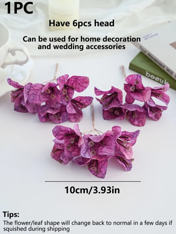 1/3PCS Artificial Flowers Bougainvillea Mini Bouquets Home Gardens Decoration Christmas Tree Garlands Handmade Wedding DIY Gifts