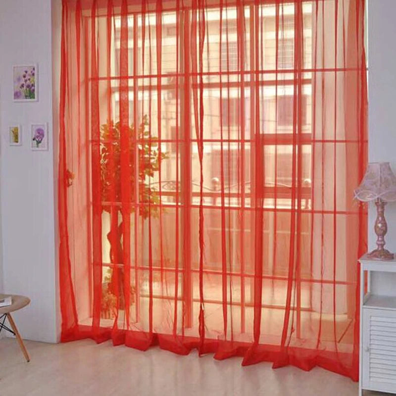 Transparent Window Gauze Solid Color Wedding Glass Gauze Household Products Light Luxury Style Easy To Install Curtains