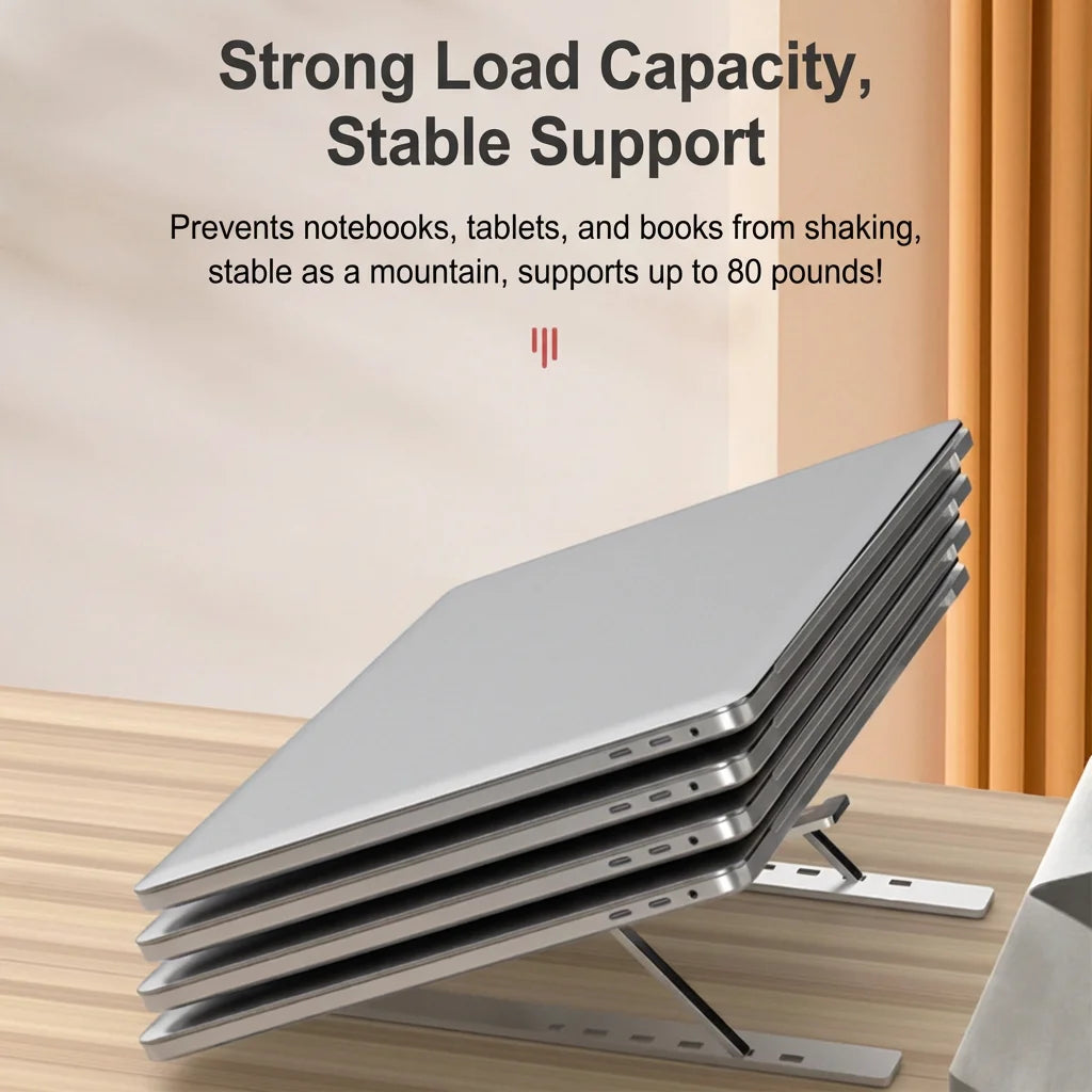 Adjustable Laptop Stand, Foldable Portable Laptop Riser for Desk, Ergonomic Notebook Holder for MacBook & All Laptops