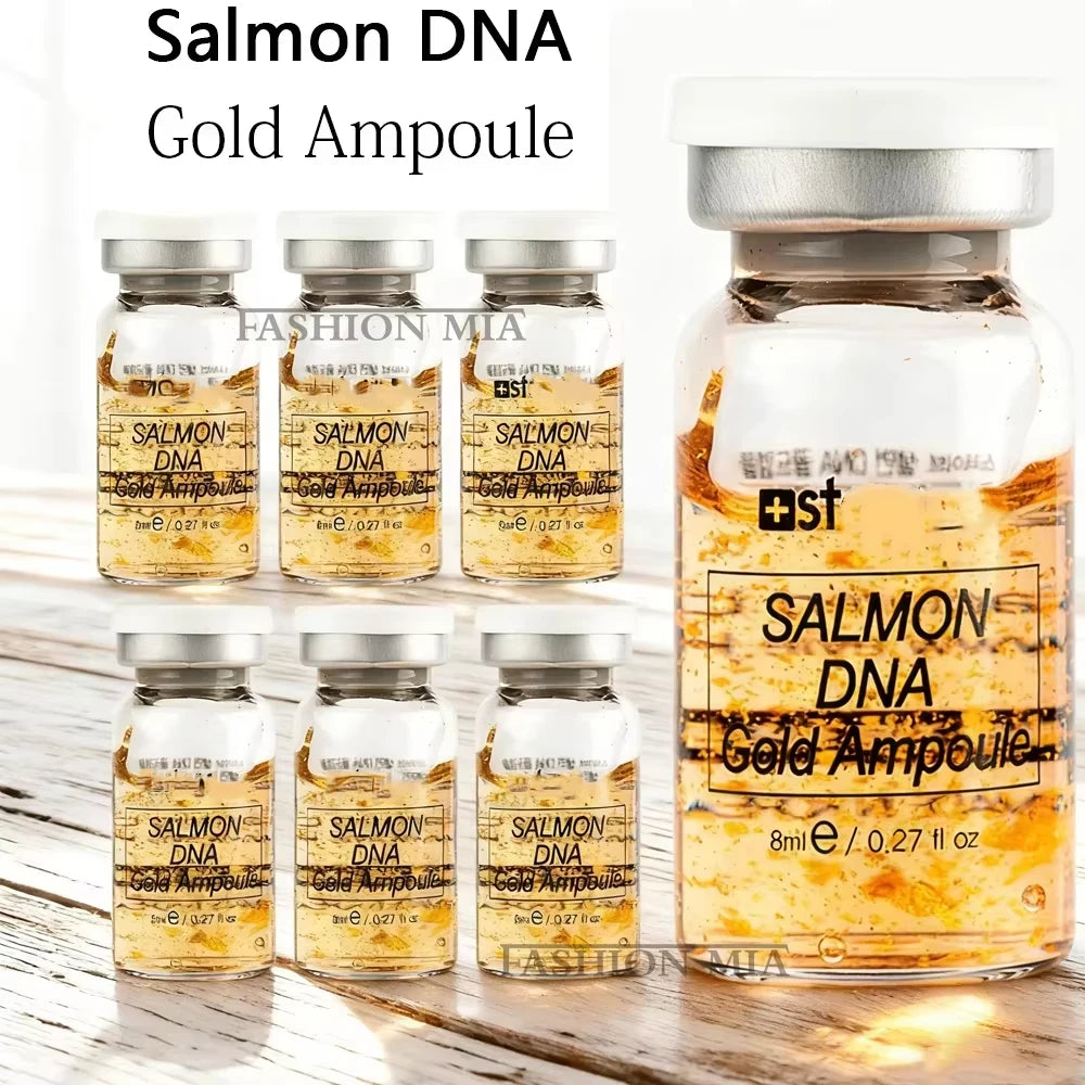 Korea 8ml Salmon DNA Gold Skin Booster Essence BB Cream Kit Moisturizing Nourishing Whitening Face Beauty SkinCare