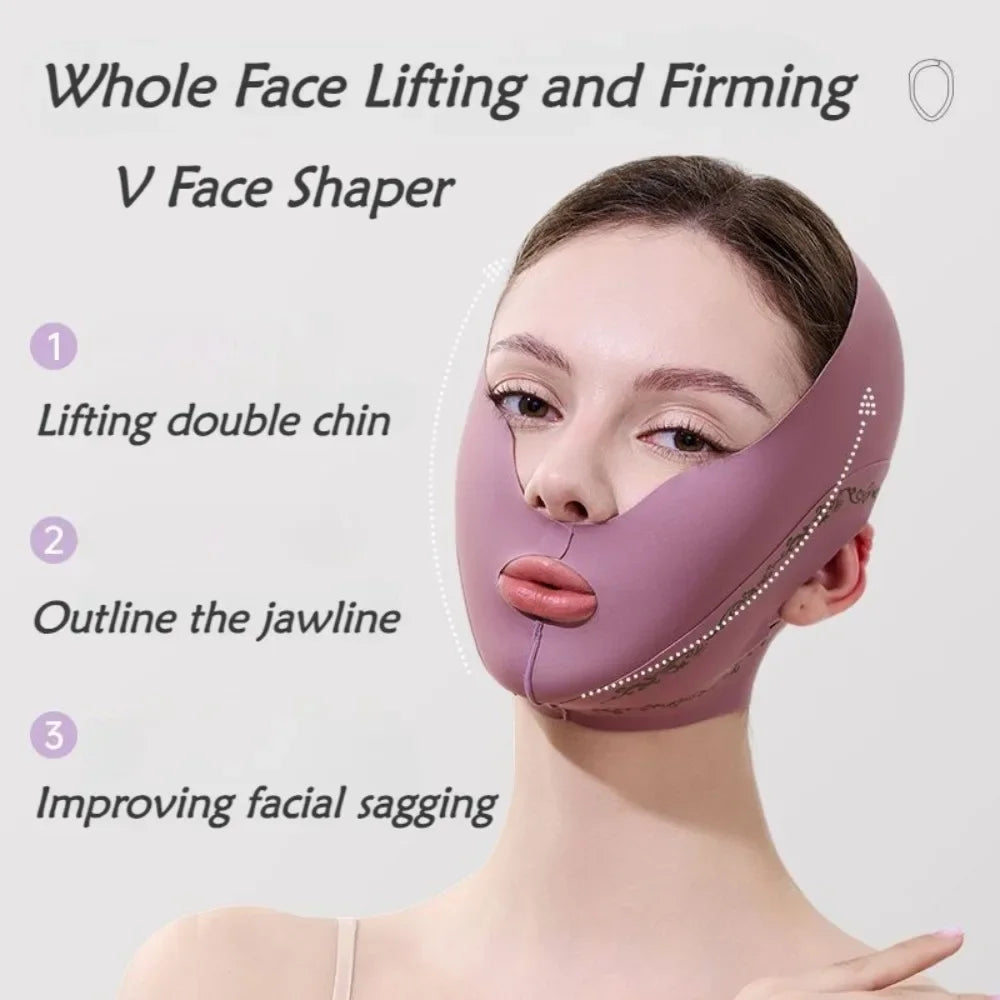 V Line Face Lifting Bandage Upgraded Elastic Face Shaper for Double Chin Jawline Cheek Support Facial Skin Care Strap