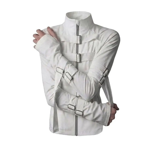 Y2k New Solid Color Stand Up Collar Buckle Design Retro Women Jacket Streetwear High Street Men and Women Hoodie