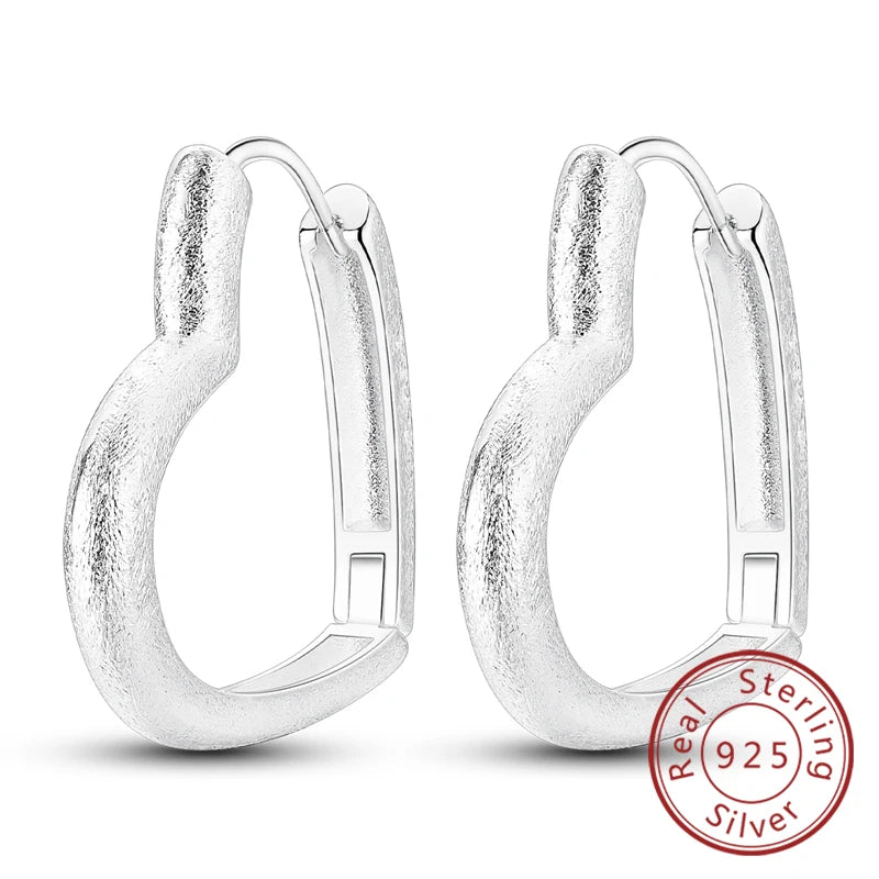 New Original 925 Sterling Silver Hoop Earrings Purple Zircon Flowers Butterflies Studs Earring For Women Wedding Engagement Gift