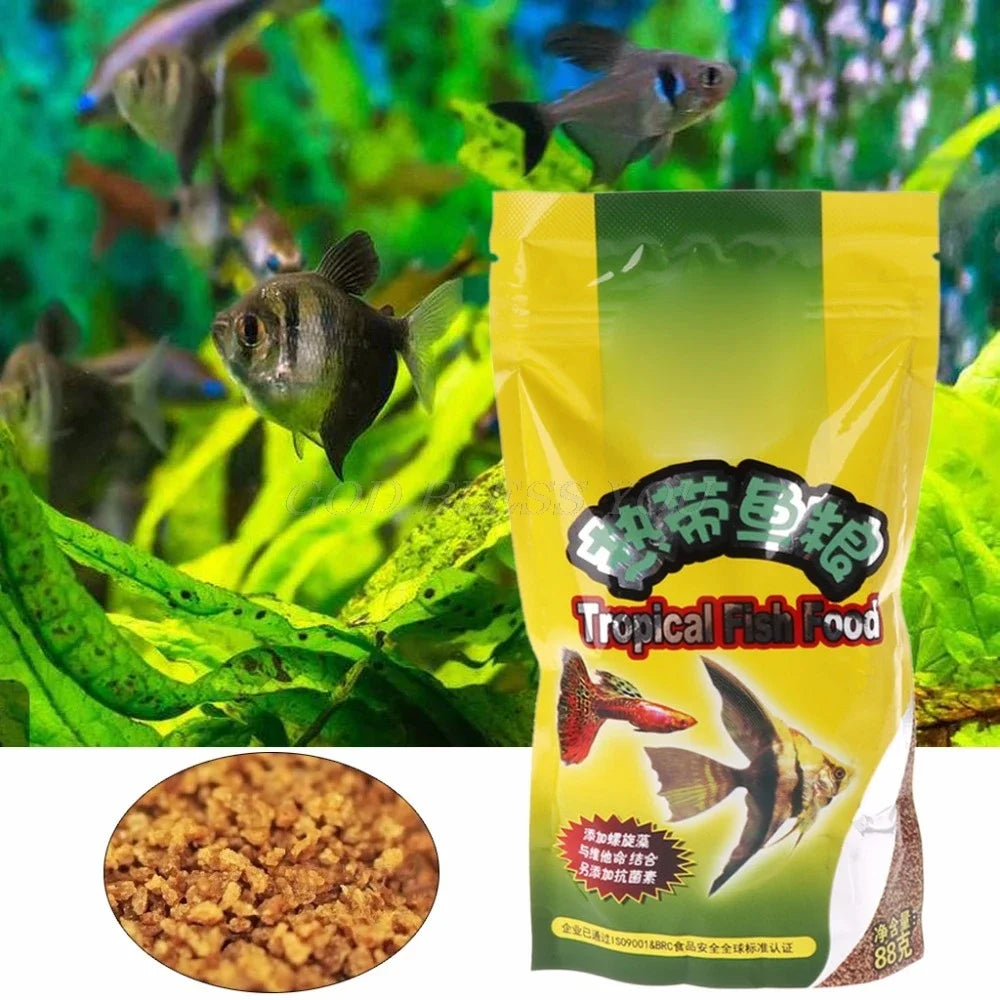 Tropical Fish Food - 88g, High Protein Nutritious Formula, Added Antibiotics for Aquarium Tropical Fish