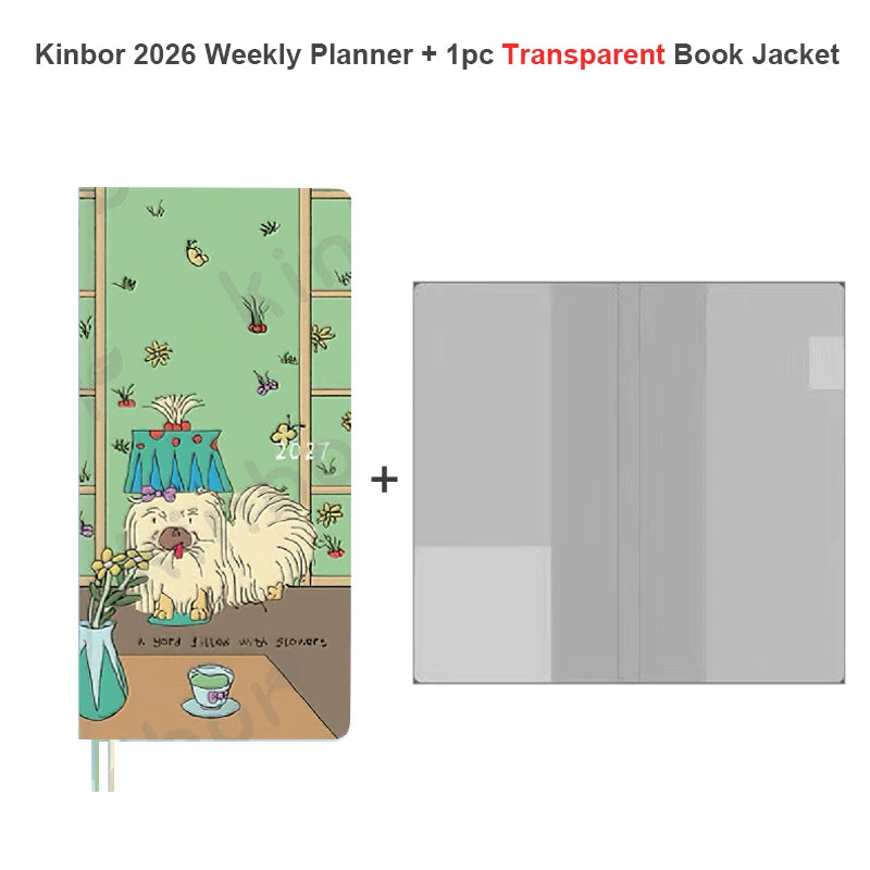 Newest Kinbor 2027 Notebook Agenda Weekly Planner 52g BaChuan Paper Pocket Journal Plan Book Travel Recording School Supplies