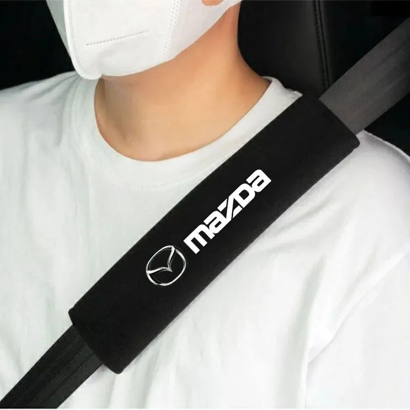 2Pcs Car Seat Belt Cotton Safety Belt Shoulder Protector Cover for Mazda 2 3 4 5 6 7 8 323 626 CX-3 5 8 9 MX-5 30 RX-8