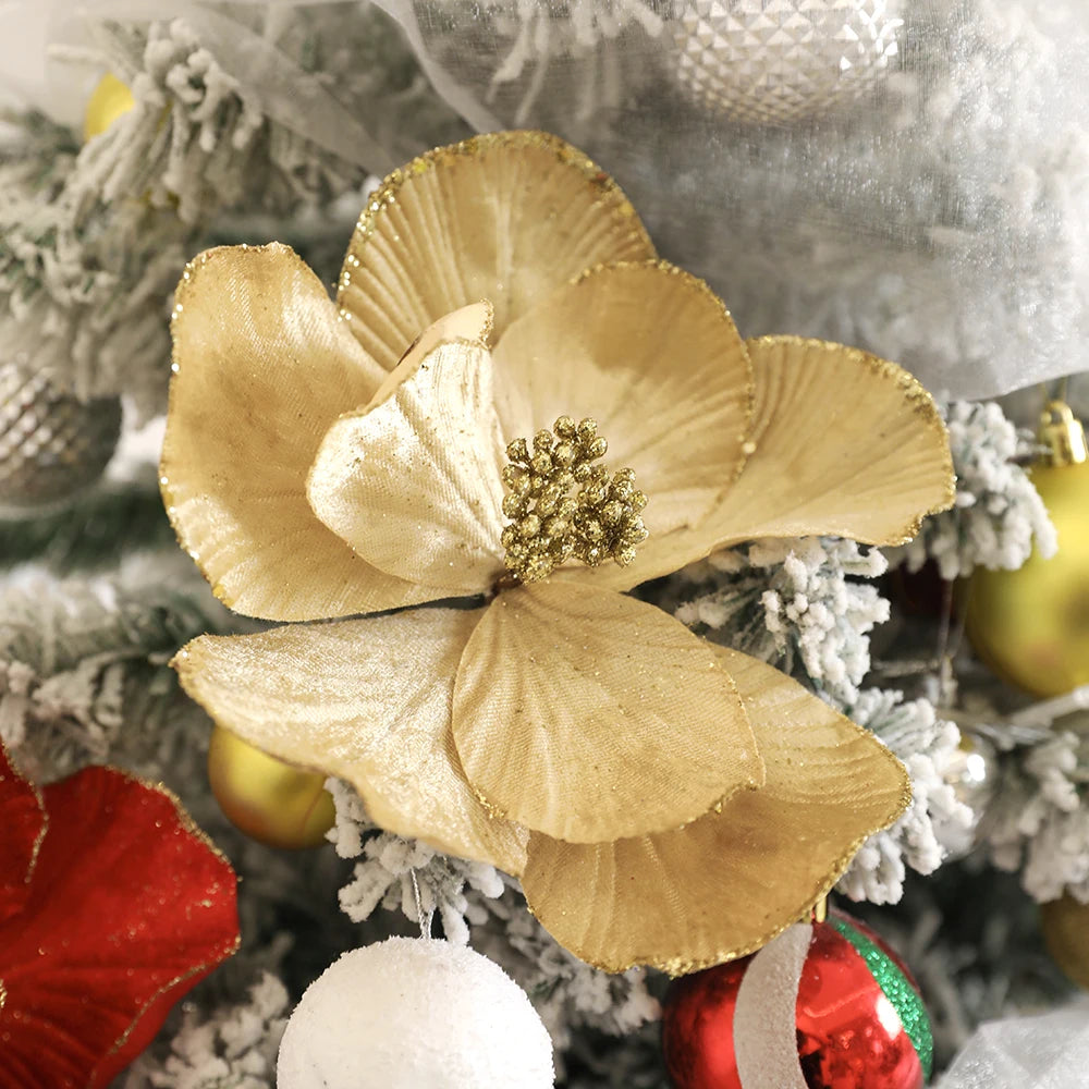 1/3Pcs 20CM Artificial Flowers Merry Christmas Tree Decoration for Home Decor New Year 2026 Gifts Garland Ornament Accessories