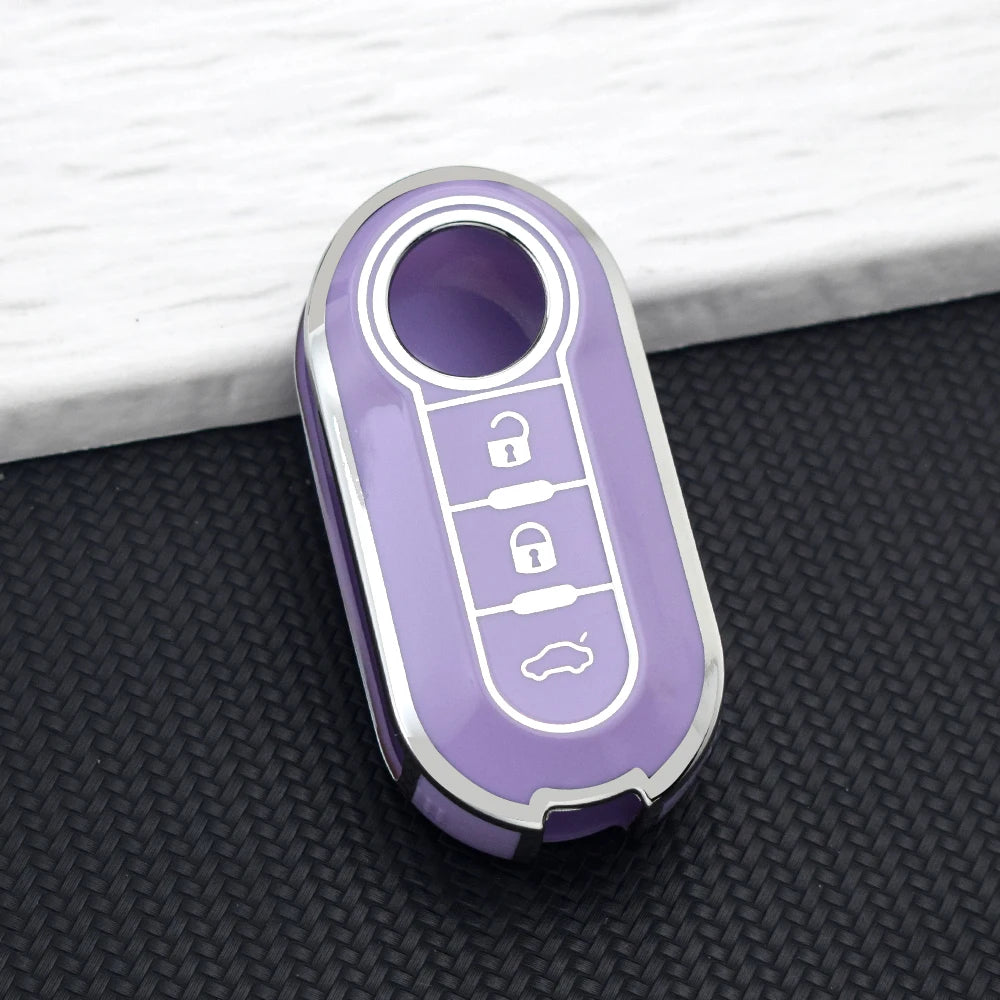 TPU Remote Car Key Shell Case for Fiat 500 Panda Punto Bravo Ducato Peugeot Boxer Citroen Jumper Auto Accessories