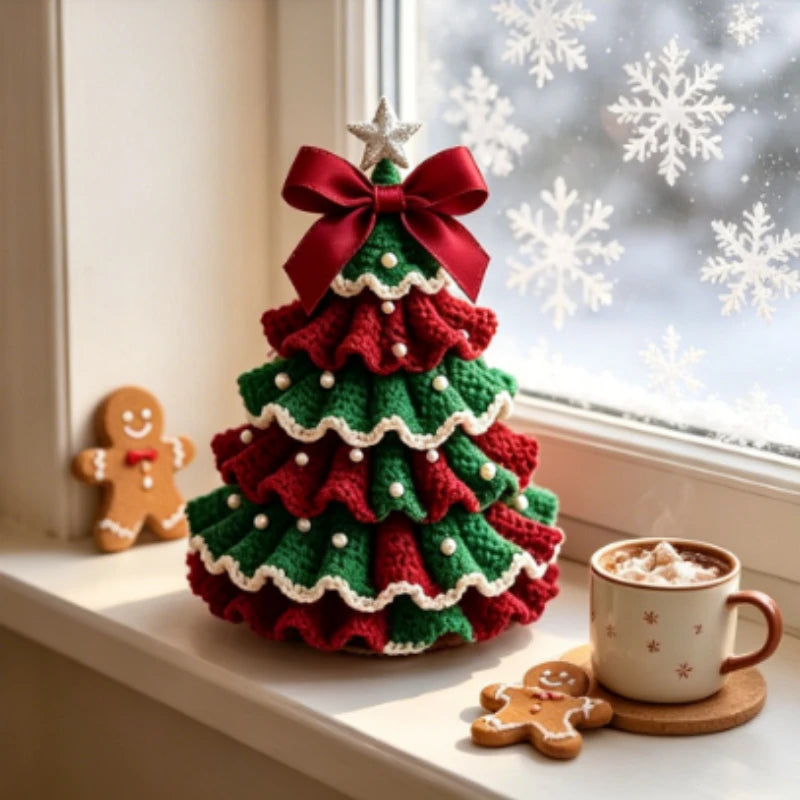 1pc Crochet Christmas Tree Kit - Handmade Holiday Decoration Set, Perfect for Christmas Party Decorations, Christmas Decorations