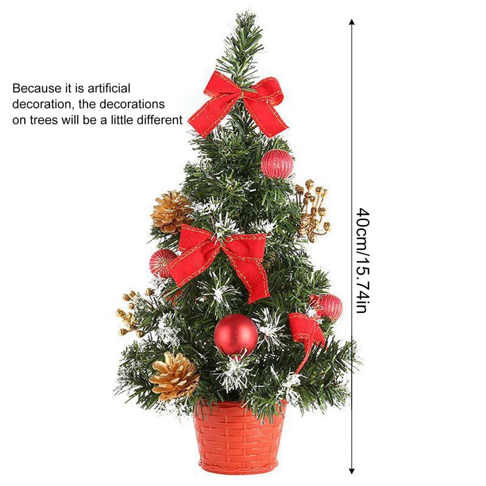 Table Mini Christmas Tree Decorations Children Home Bedroom Party 15/20/30/40cm Artificial Christmas Tree New Year Navidad Gift