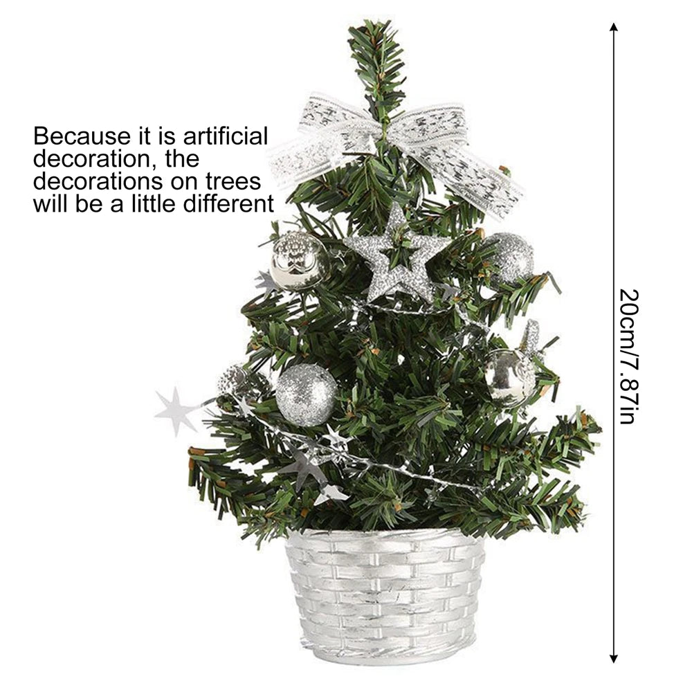 Table Mini Christmas Tree Decorations Children Home Bedroom Party 15/20/30/40cm Artificial Christmas Tree New Year Navidad Gift