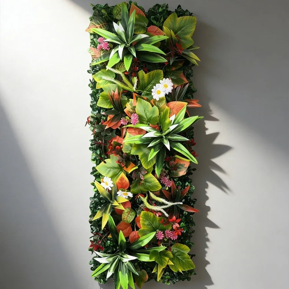 Realistic Artificial Plant Grass Wall Ivy Rattan Leaves Faux Jungle Grass Panel Vibrant Greenery Branches