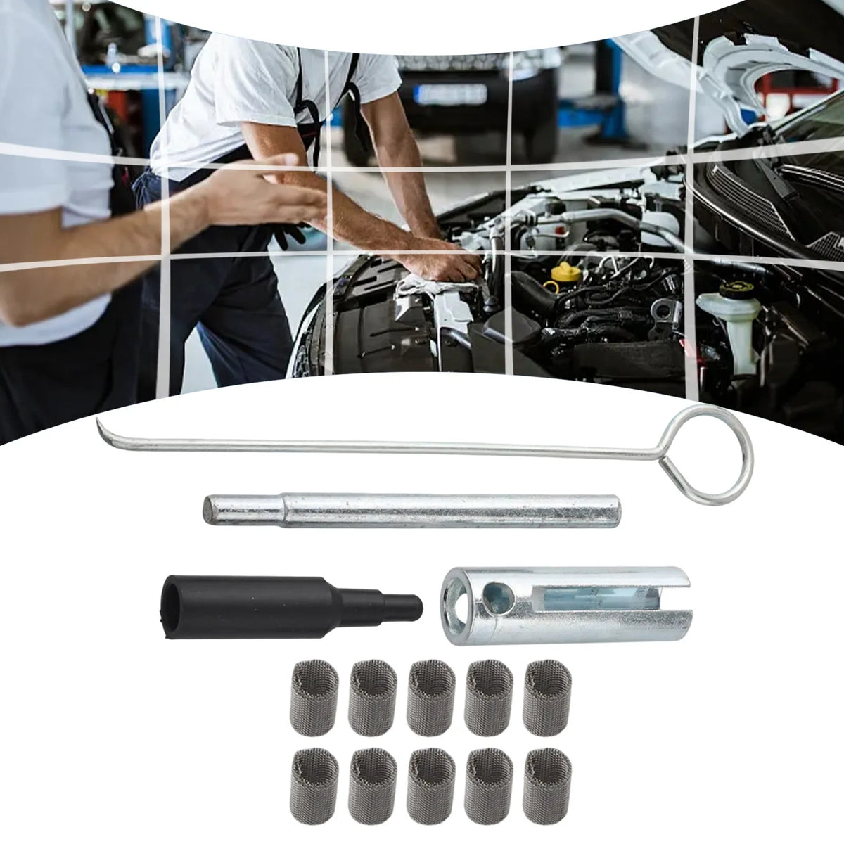 14pcs Glow Parking Heater Special Repair Tool Atomizing Mesh Thimble Wrench Kit Heater Ignition Maintenance Tool