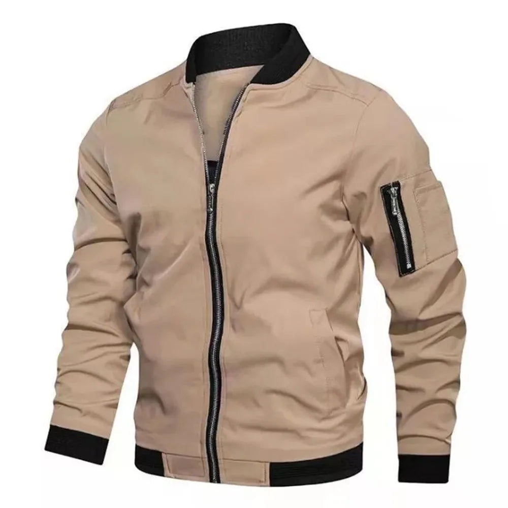Fall Winter Quality New Men's Jackets Fashion Young Men's Jackets Baseball Clothing Bomber Jacket Basic Style Solid Color Coat