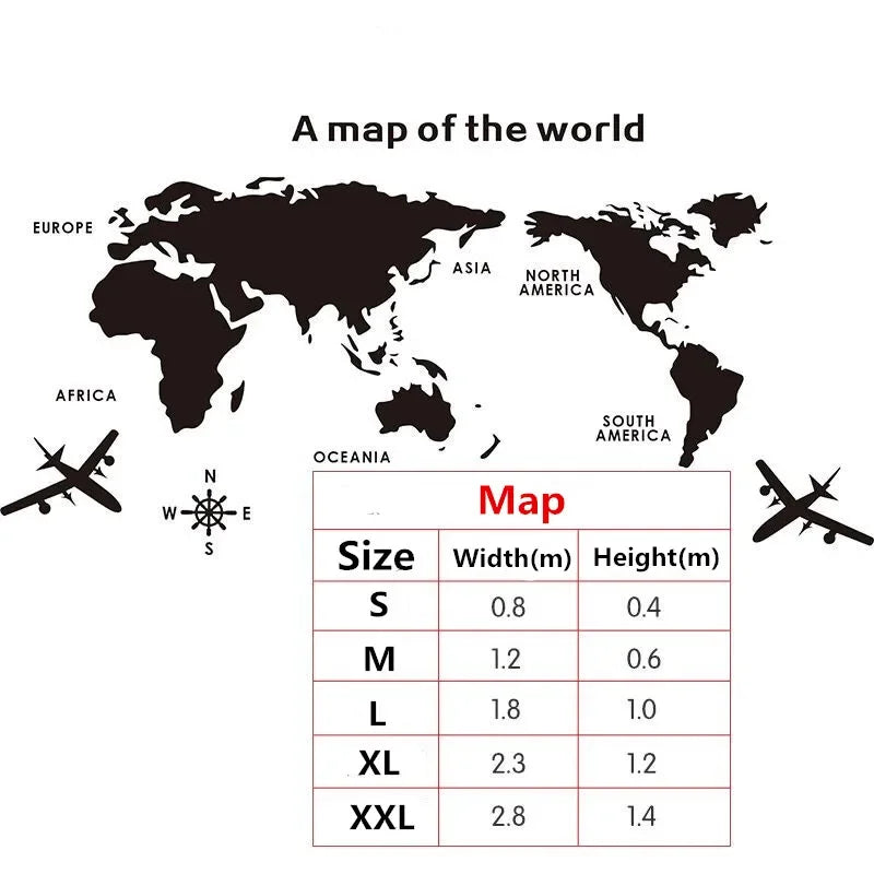 1Pc World Map Wall Stickers Acrylic Creative 3D TV backdrop Wallpaper Decoration Home Living Room Office Interior Decorative