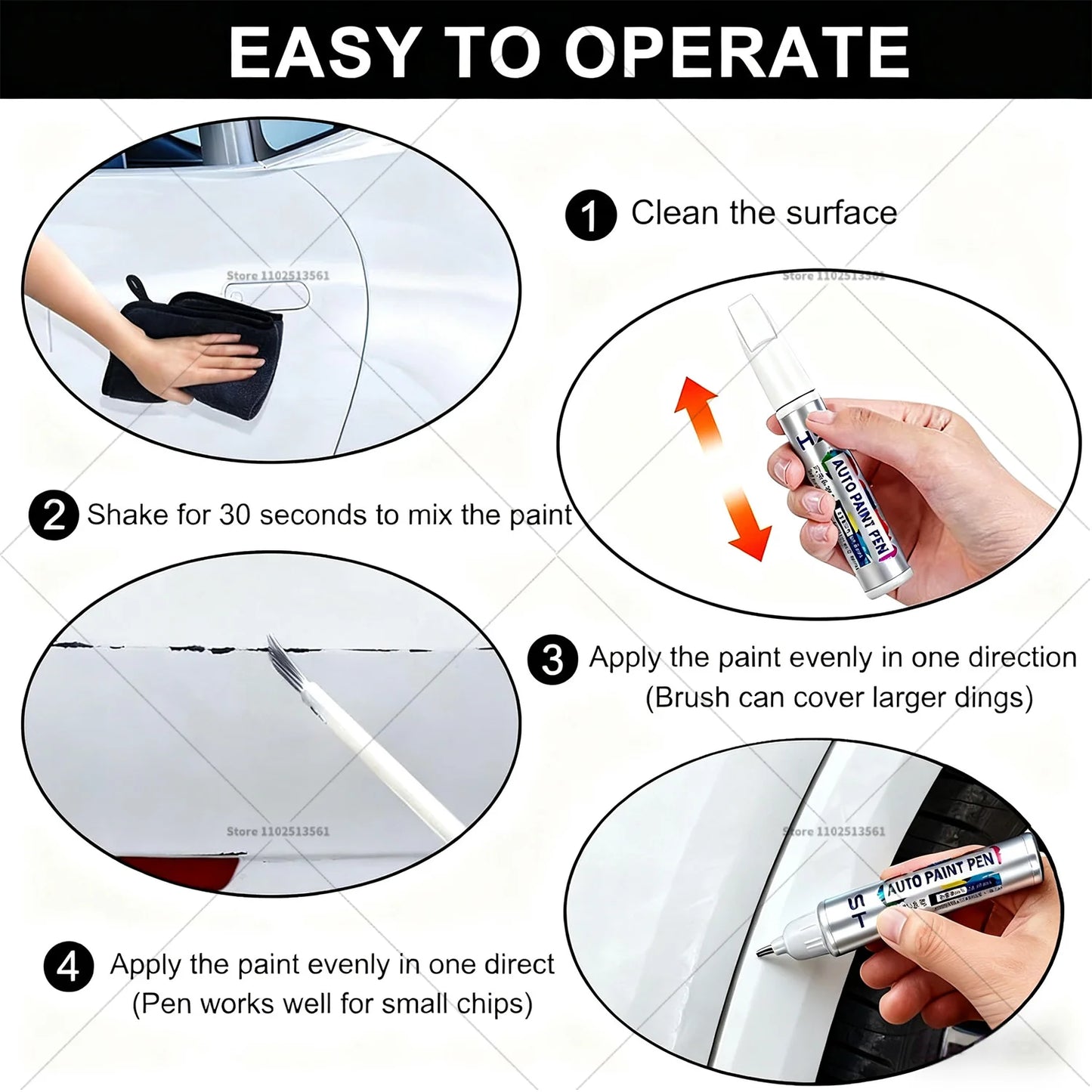 Car Paint Repair Pen For Volkswagen Polo Touch Up Scratch Remover DIY Auto Accessories Orange White LC9A Red LS3M Silver A7W