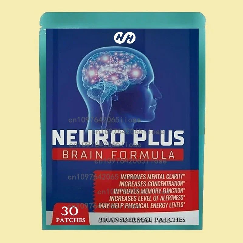 Nootropic Brain Transdermal Patches - Lions Mane Vitamin C & B12 Taurine Bacopa - Cognitive Function Support 30 Patches 6-in-1