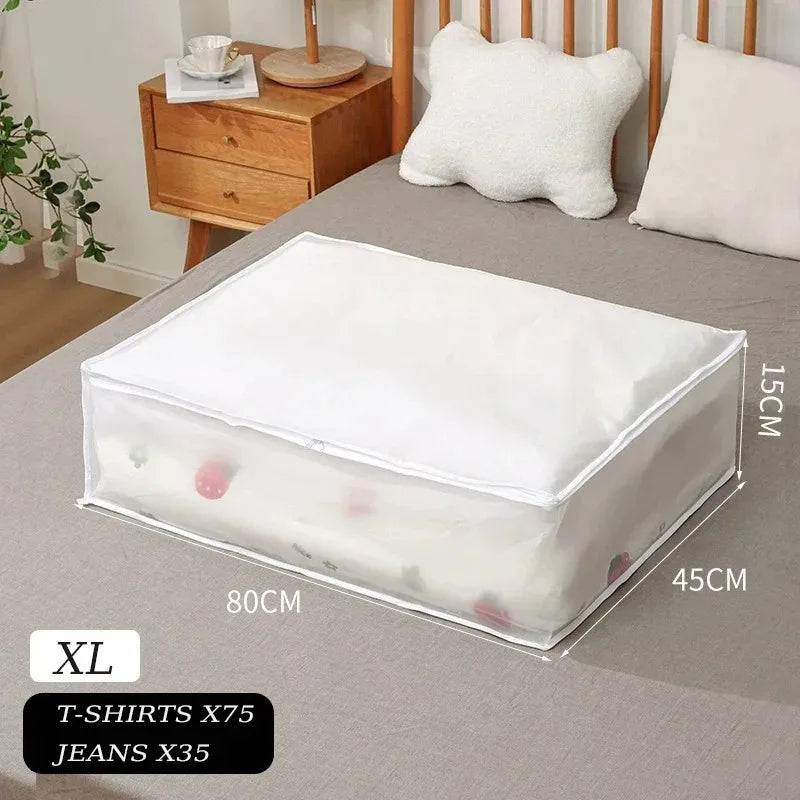 1-2Pcs Underbed Storage Bag Foldable Large Capacity Waterproof Dustproof Clothes Quilt Blanket Wardrobe Closet Organizer