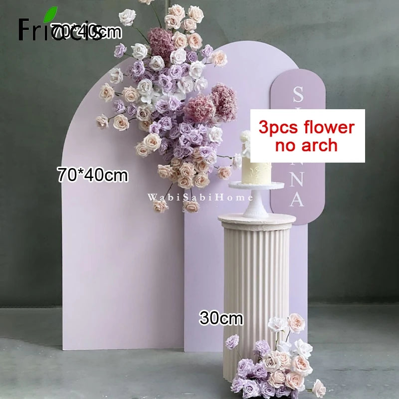 Artificial Rose Hydrangea Peony Flower Row Wedding Arch Backdrop Wall Hanging Floral Hotel Event Party Home Decor Window Display