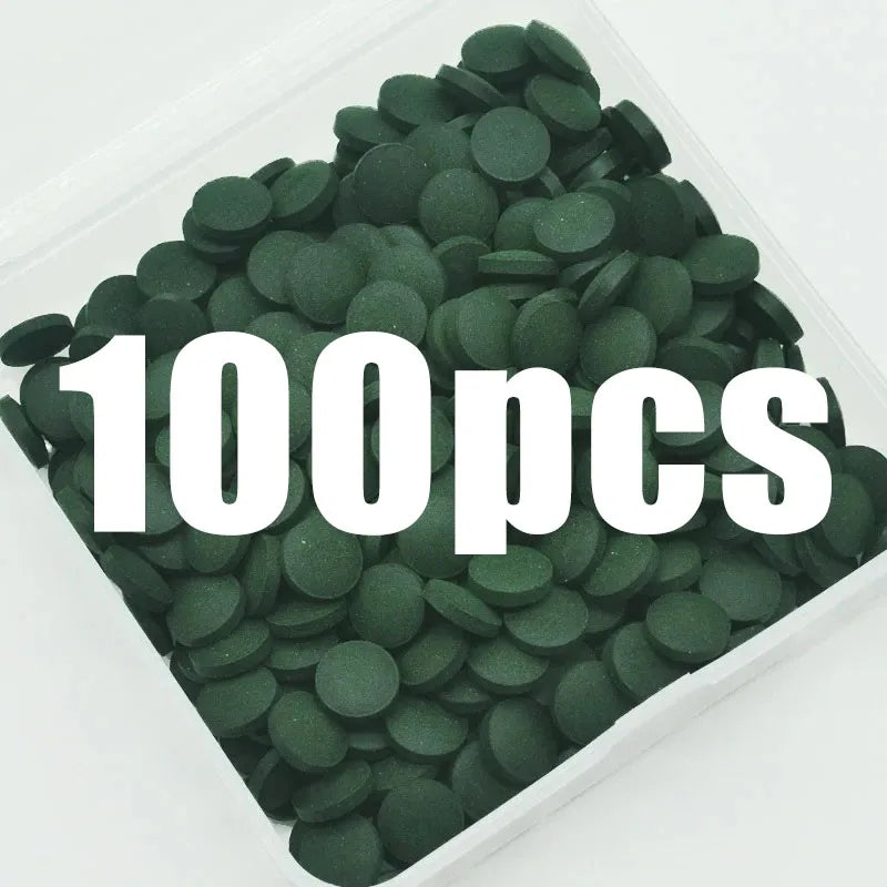 50-300Pcs High Purity Spirulina Tablets Spiral Seaweed Enrichment Favorite Pets Food Fish Crystal Red Shrimp Fish Food Aquarium