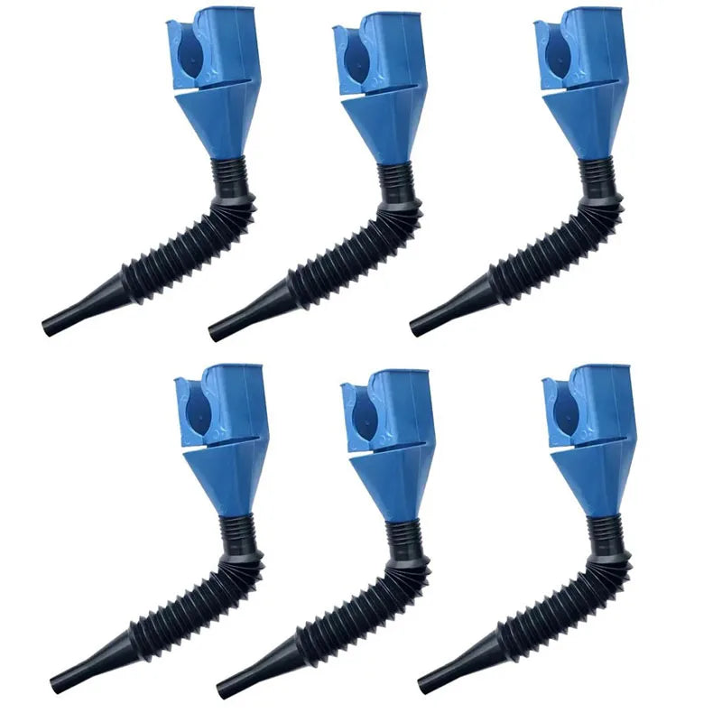 1/2/4/6pcs Blue Universal Plastic Multi-Function Wide Mouth Large Funnels Flexible Draining Tool Snap Funnel For Automotive Oil