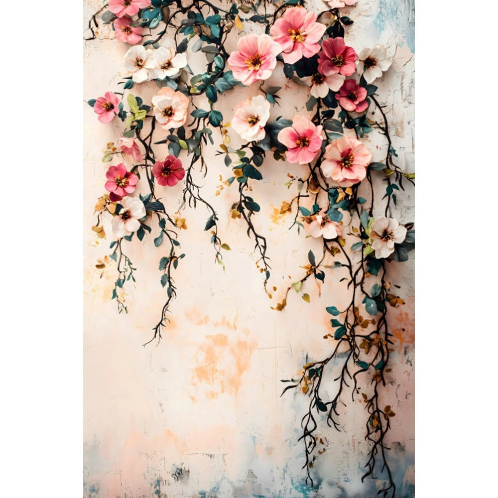 Spring Flower Wall Photography Background Abstract Floral Wedding Birthday PartyDecor Maternity Art Portrait Backdrop Photobooth