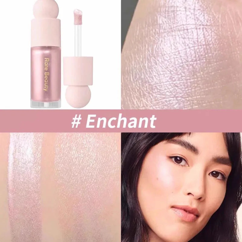 Rare Beauty Highlight Powder Luminizer Liquid Shiny with Mirror Moisturizing Lip Glaze Smooth Lightweight Face Waterproof Makeup