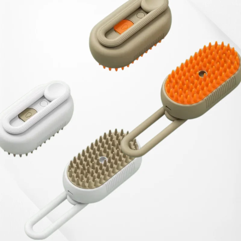 Pet Steam Spray Comb for Detangling and Deshedding 3-in-1 Hair Removal No-Wash Cleaning Massage Grooming Brush for Cats and Dogs