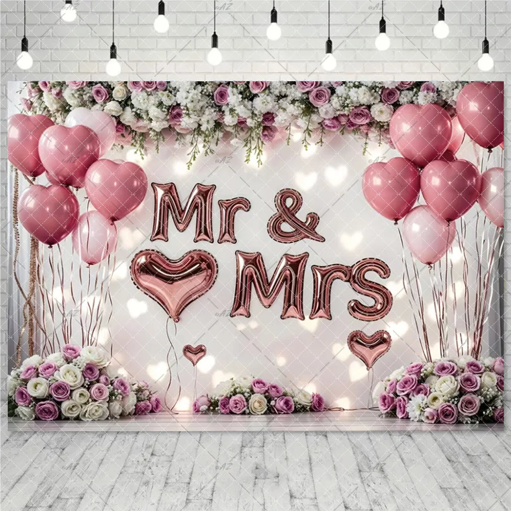Wedding Party Decoration Photography Background Mr. and Ms. Flower Wall Wedding Ceremony Supplies Backdrop Exhibition Hall Props