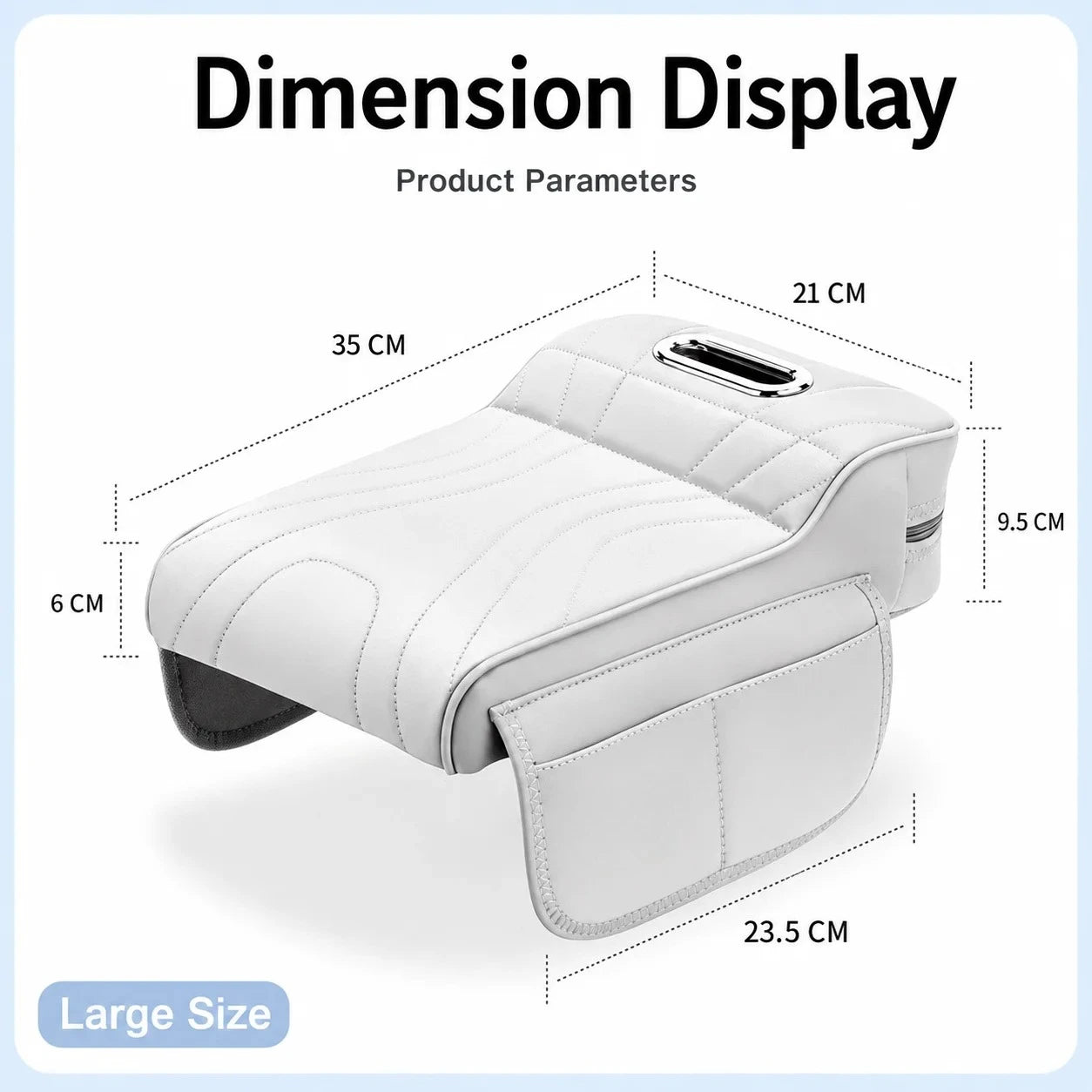 2026 New Universal Memory Foam Car Armrest Booster Pad with Storage Pocket Comfort Cushion for Driver Auto Interior Accessories