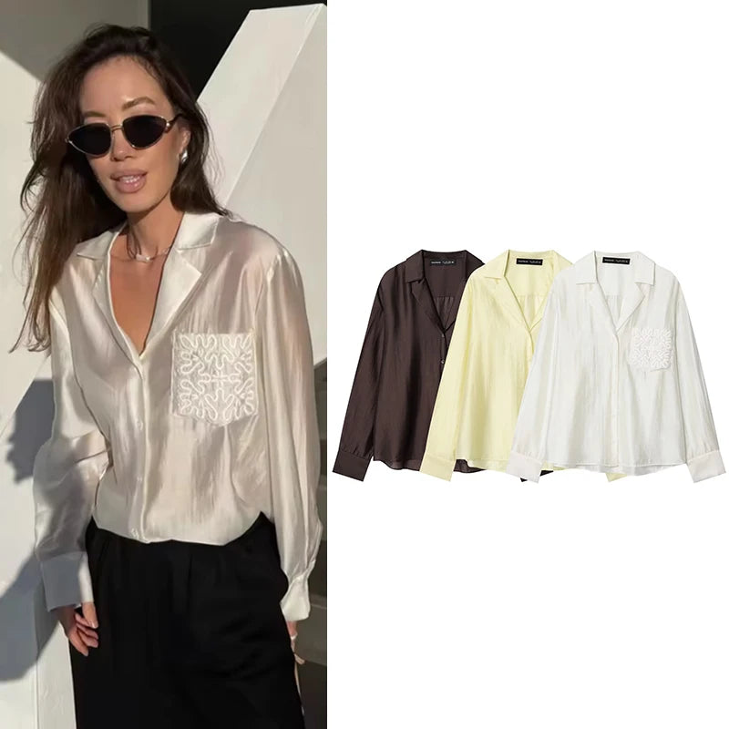 2026 New Women's Spring Shirts Fashion Loose Elegant Office Shirts Chic Street Comfort Youth Travel Holiday Shirt Tops