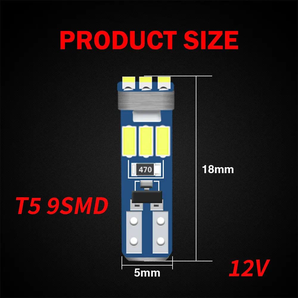 KEIN 10PCS 12V 24V T3 T4.2 T4.7 T5 B8.5D B8.4 B8.4D B8.3 B8.5 T4 509T bX8.4d W3W Led Bulb Instrument Dashboard Car Truck Light