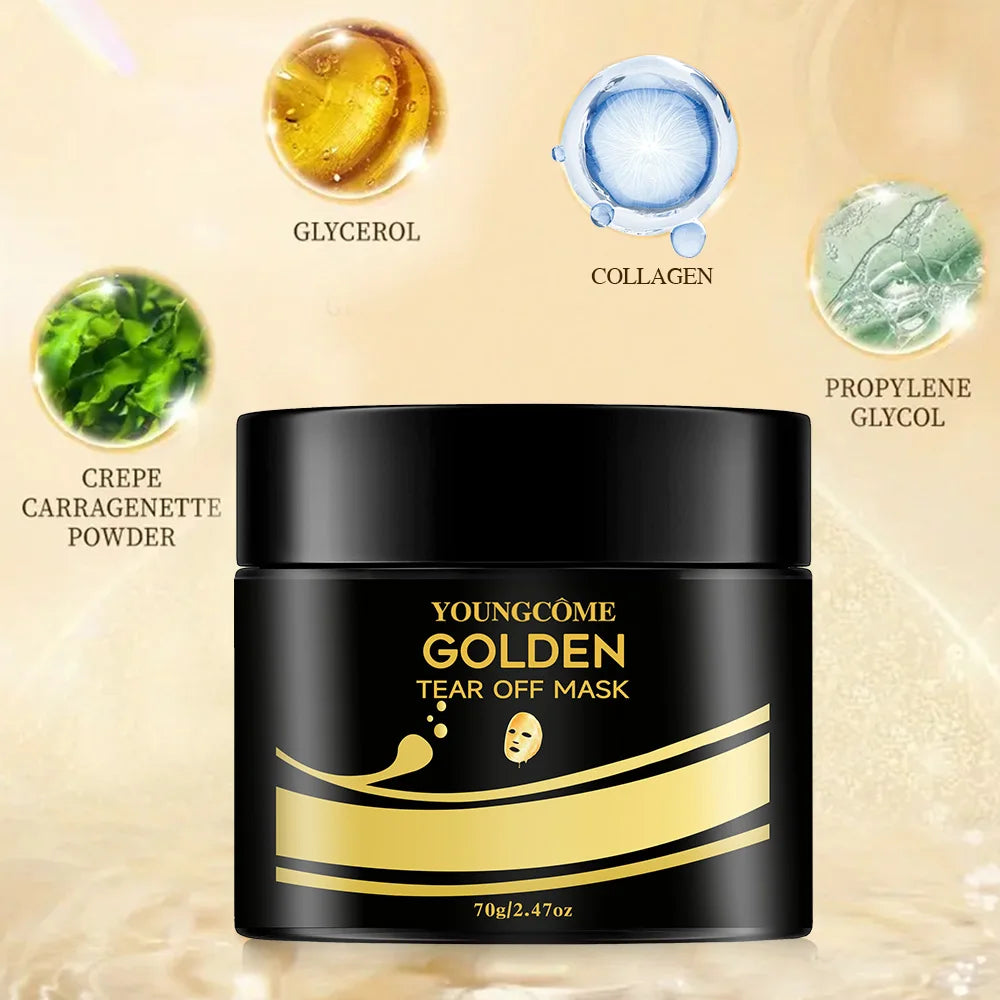 24K Gold Tear Off Mask  Deep Cleansing Remove Blackheads Firming Skin Oil-Control Whitening Skin Care Moisturizing Masks