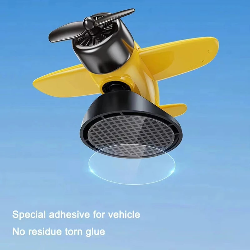 Solar Powered Rotating Airplane Car Dashboard Ornament 360° Auto Spin Decor Airplane Ornaments Car Interior Decoration