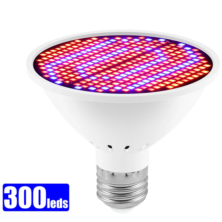 300~48Beads E27 Plant Growth Lamp Cup Red Blue Full Spectrum Indoor Planting Multi-specification Lamp Beads Lighting Light Cup