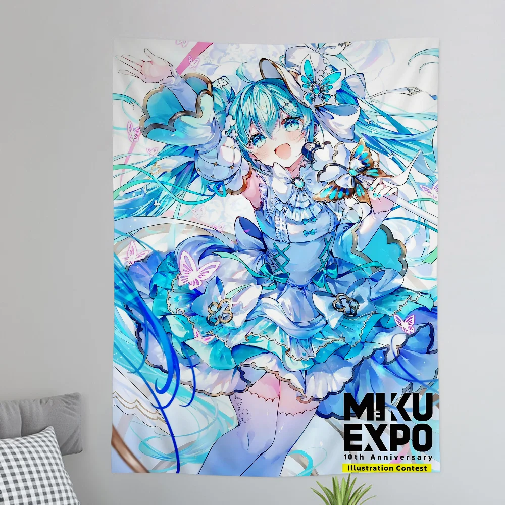 Anime H-Hatsunes M-MikU Colorful Tapestry Wall Hanging Bohemian Wall Tapestries Mandala Wall Hanging Sheets