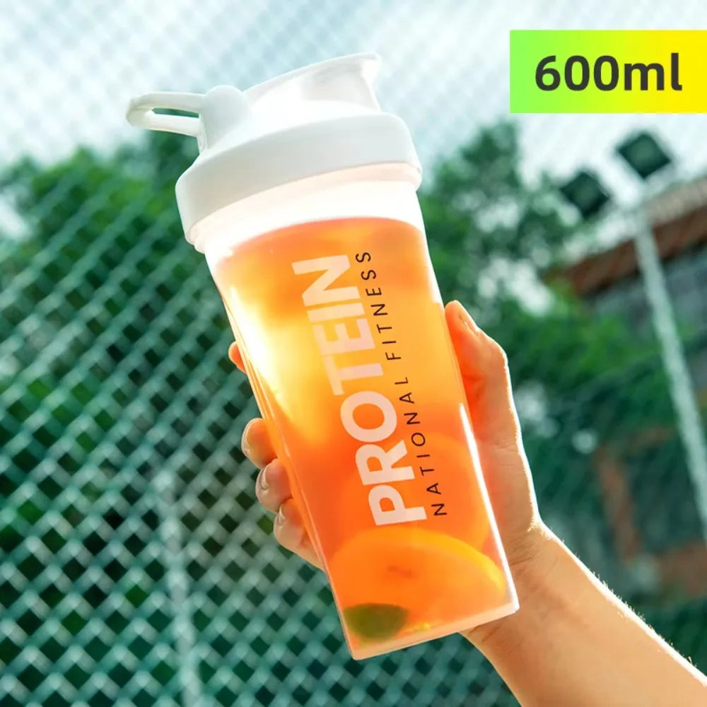 Protein Powder Shaker Cup400/600/650ml with Metal Stirrer Fitness Sports Mixing Bottle Portable Leak Proof Plastic Cup Drinkware