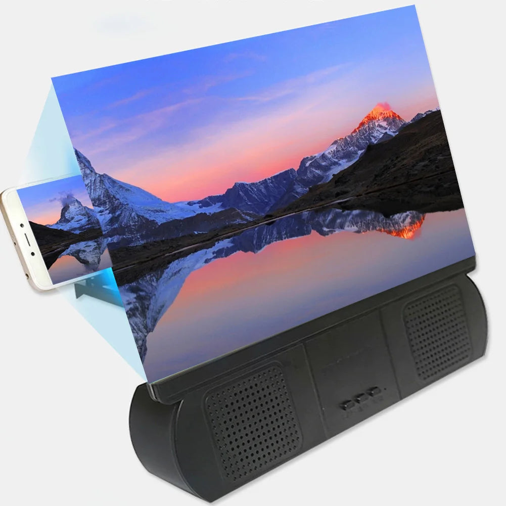 10Inch 3D Screen Magnifier with Bluetooth Speaker Movies Amplifier for IOS Android Phones Tools Accessories 215x186x28mm