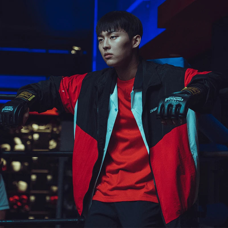 Ahn Suho Weak Hero Class Jacket Unisex Track Jackets Contrast Loose Coat Men Women Long Sleeve Sports Tops Activewear Clothing