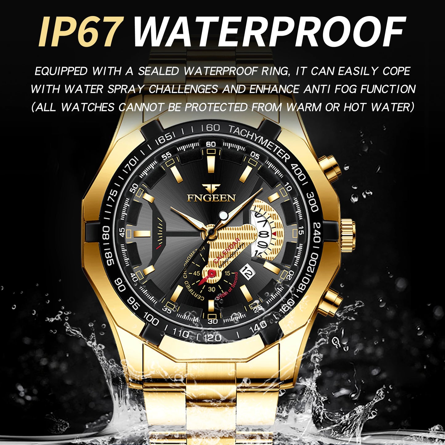 BINBOND Luxury Quartz Wristwatches For Men Luminous Waterproof Auto Date Men's Watch Stainless Steel Reloj Free Ship