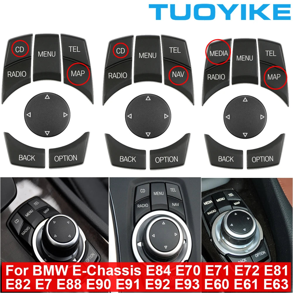 Car Interior Console CIC i-Drive Multimedia Control Button For BMW 1 3 5-Series X1 E84 X5 X6 E70 E71 E81 E82 E90 E91 E92 E60 E61