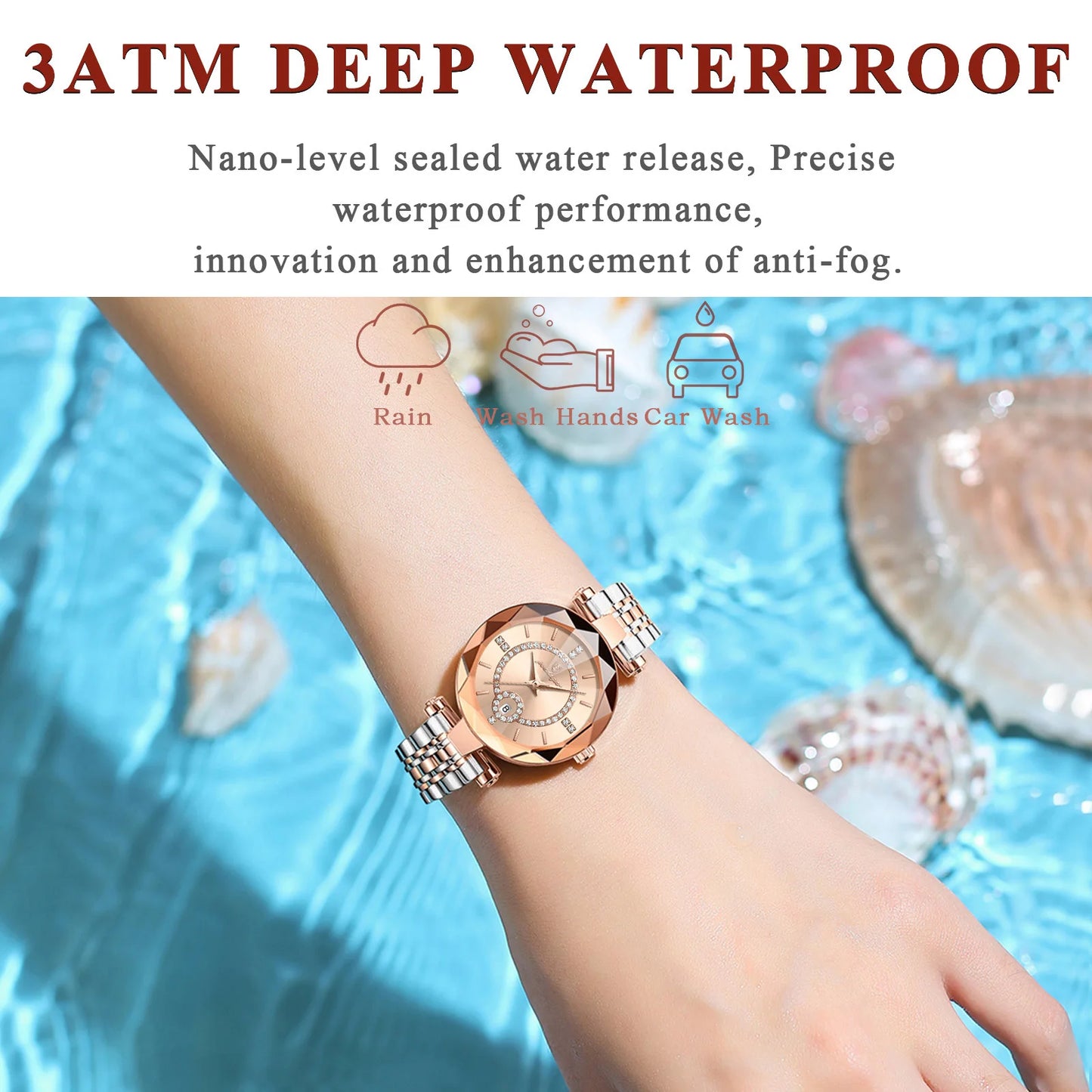 POEDAGAR Luxury Brand Women's Watches Waterproof Stainless Steel Date Ladies Wristwatch Fashion Elegant Quartz Woman Watch Reloj
