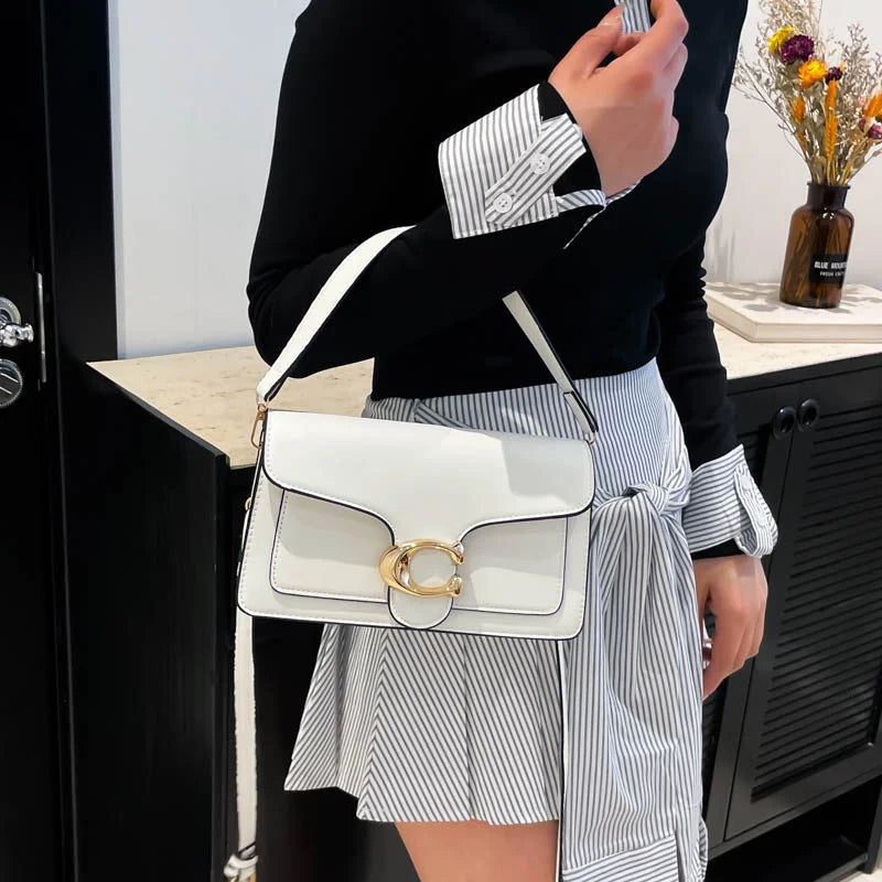 2026 New Niche Luxury Solid Color Tote Bag Retro Simple Square Bag Fashion Versatile Messenger Bag